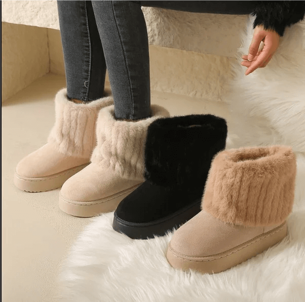 Bethan | Women's Warm Winter Boots - Cosy Round-Toe Ankle Boots