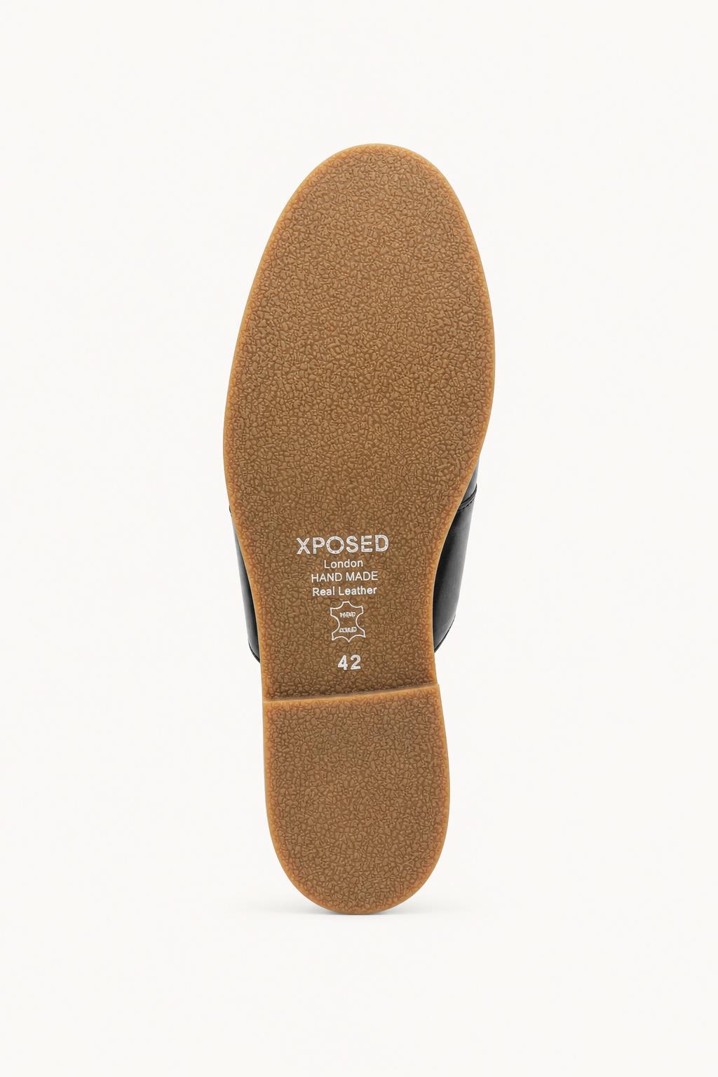 Desmond | Men's Woven faux leather Mule Slippers - Coffee Brown Slip-On Half Shoes