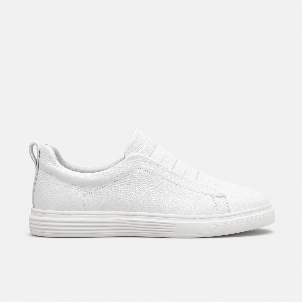 Maverick | Men's Leather Trainers – Stretch-Lace Casual Sneakers