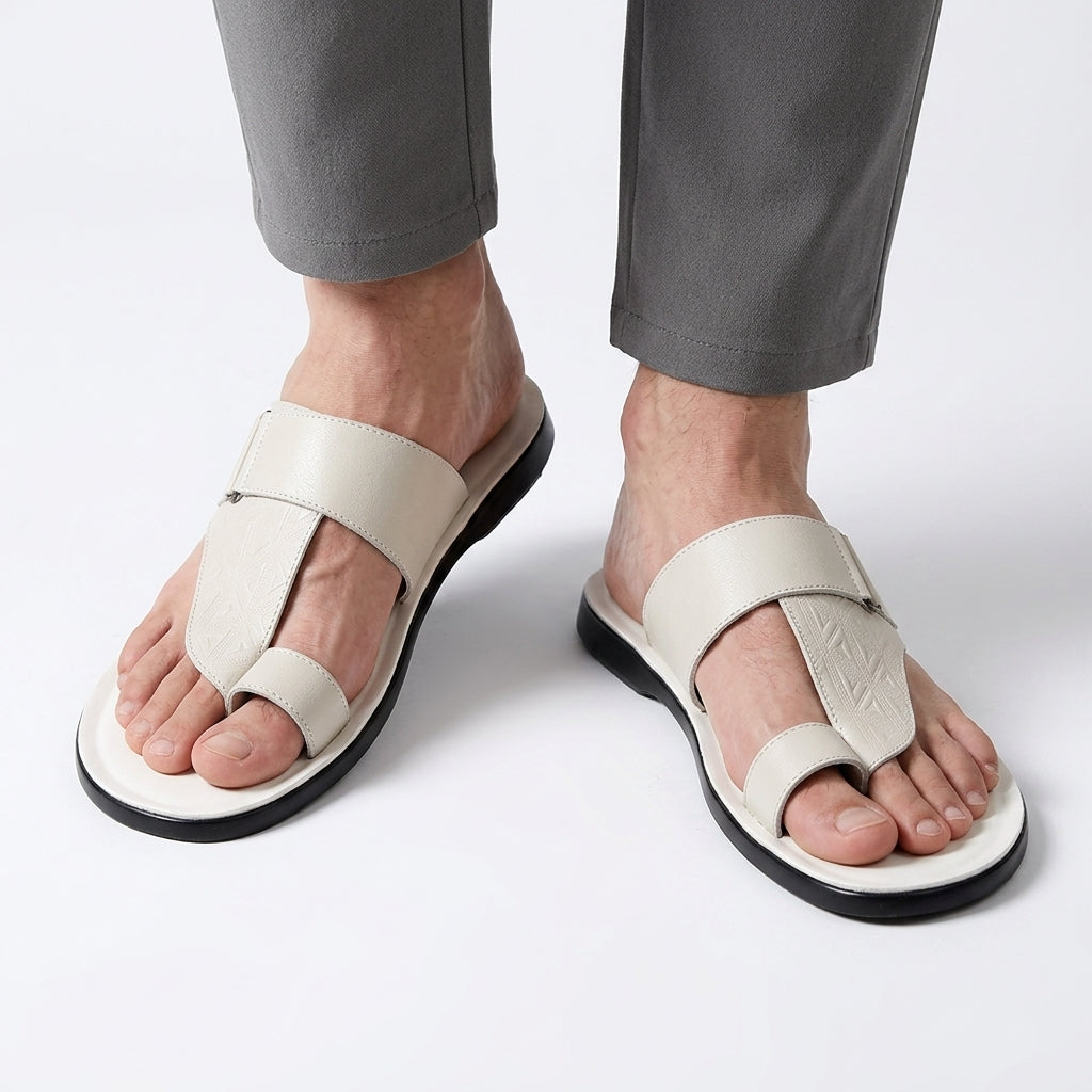 Osmund | Men's synthetic leather Toe-Loop Sandals - Structured Summer Sandals