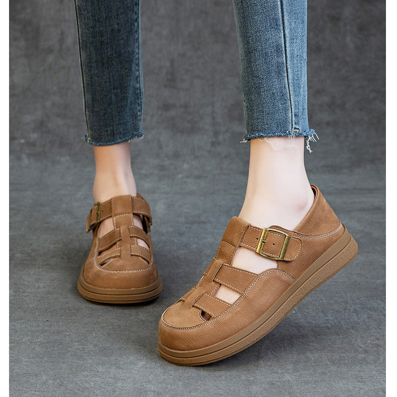 Hetty | Women's faux leather Platform Sandals - Round Toe Convertible Slide Sandals