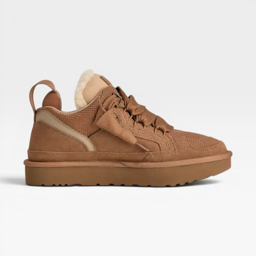 Rosamund | Women's Shearling Lined faux suede Trainers - Cozy Chunky Sneakers