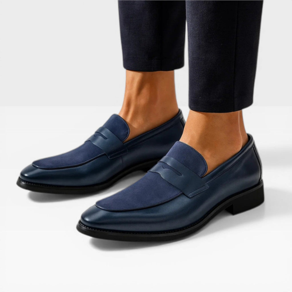 Percy | Men's Leather Penny Loafers - Smart Casual Slip-On Shoes