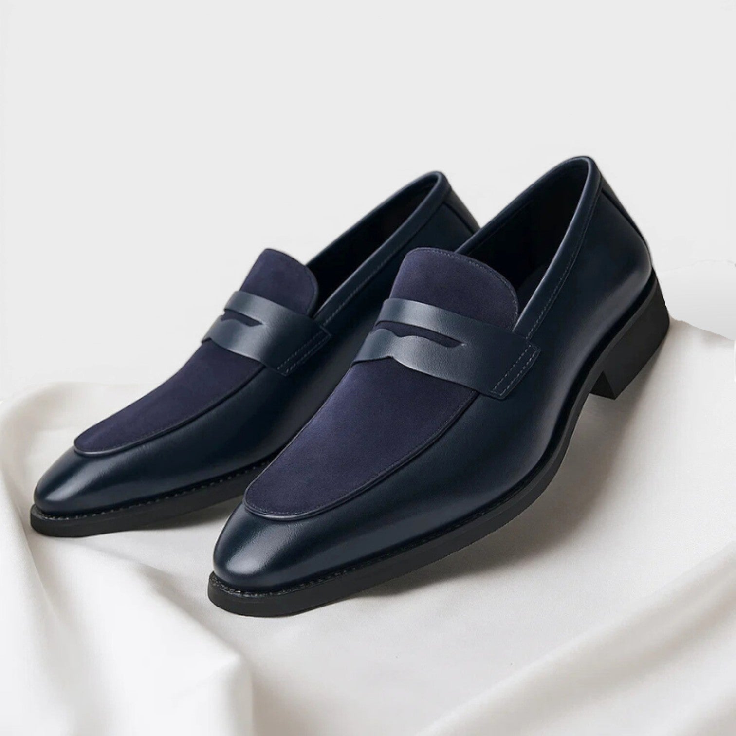 Percy | Men's Leather Penny Loafers - Smart Casual Slip-On Shoes