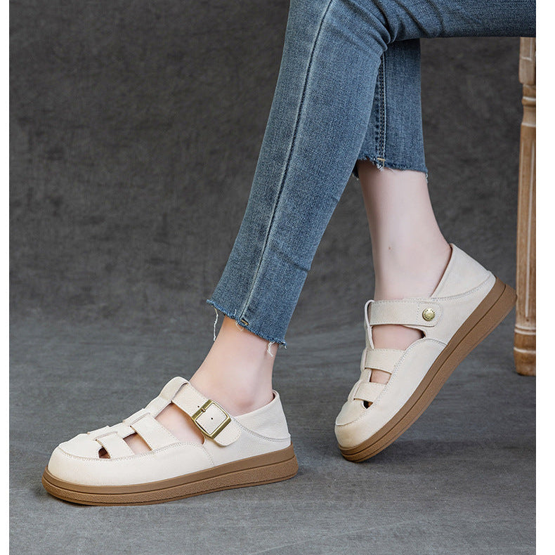 Hetty | Women's faux leather Platform Sandals - Round Toe Convertible Slide Sandals