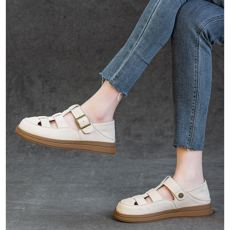 Hetty | Women's faux leather Platform Sandals - Round Toe Convertible Slide Sandals