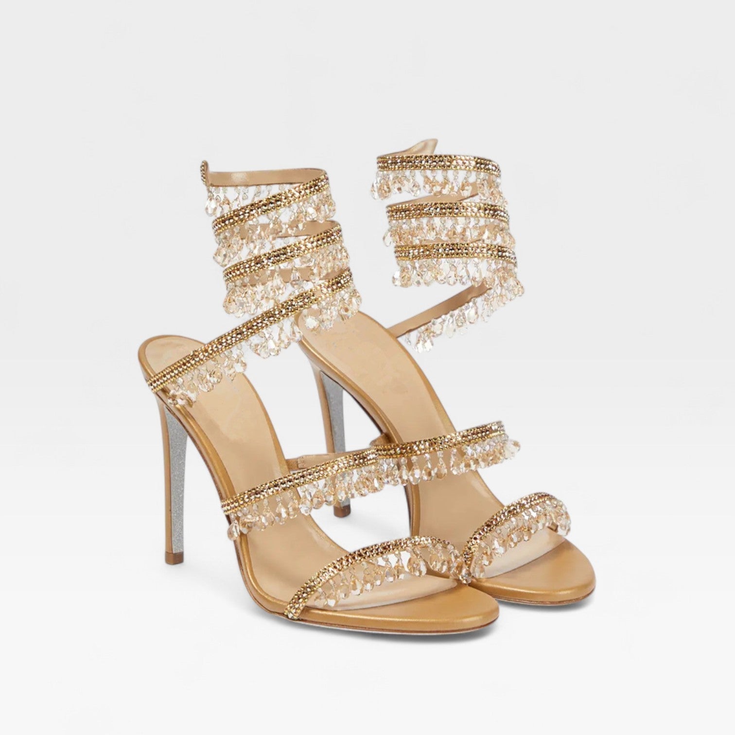 Anouk | Women's Crystal Strappy Heels – Elegant Evening Sandals