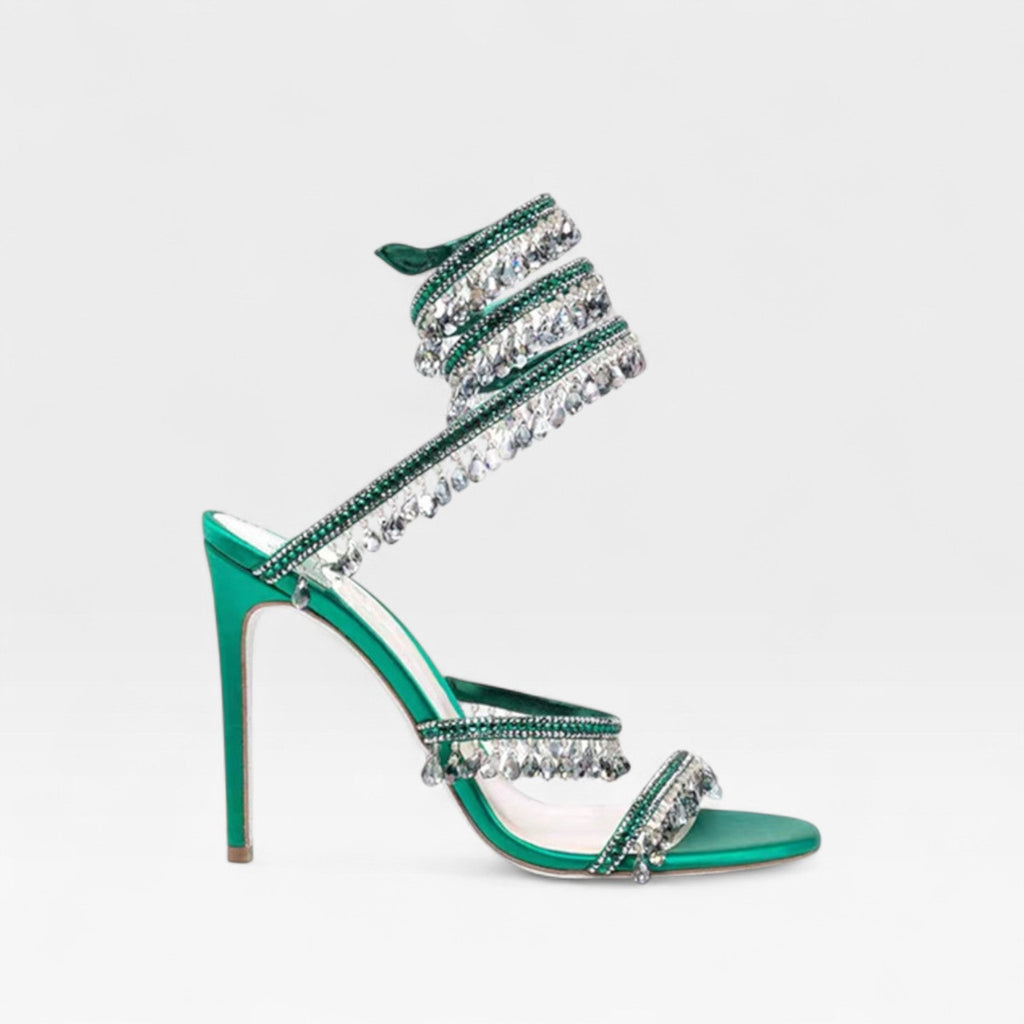Anouk | Women's Crystal Strappy Heels – Elegant Evening Sandals