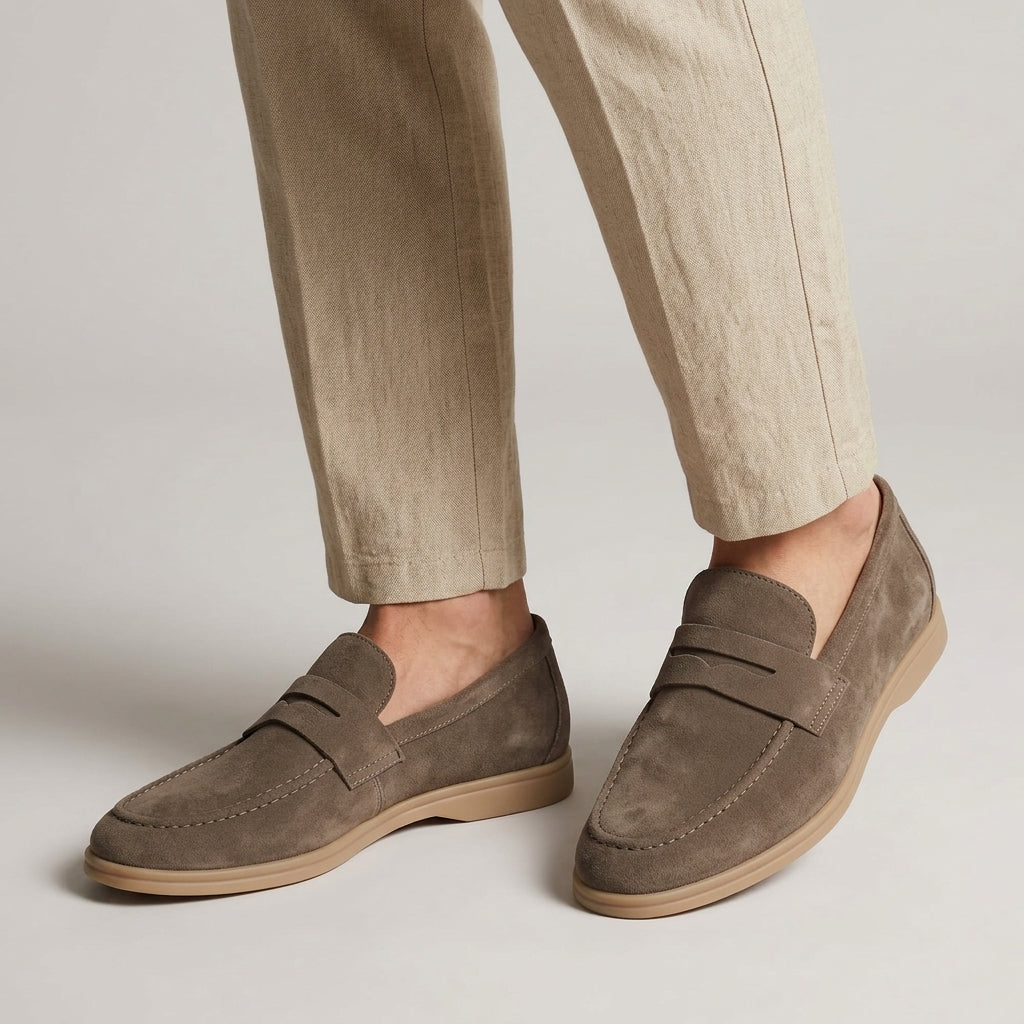 Montviro | Men's Suede-Look Loafers – Slip-On Casual Shoes