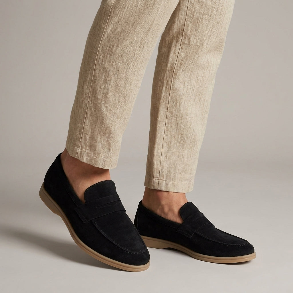 Montviro | Men's Suede-Look Loafers – Slip-On Casual Shoes