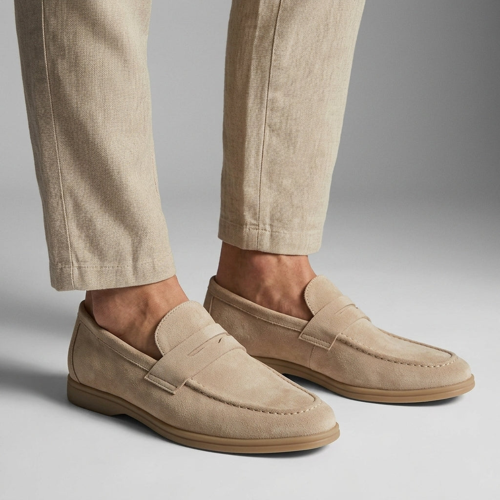 Montviro | Men's Suede-Look Loafers – Slip-On Casual Shoes