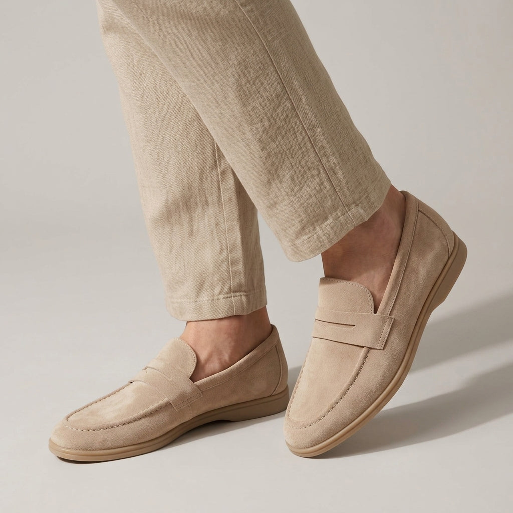 Montviro | Men's Suede-Look Loafers – Slip-On Casual Shoes