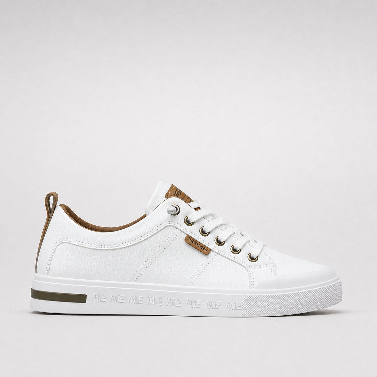 Belnor | Men's Two-Tone Leather Trainers – Cushioned Everyday Sneakers