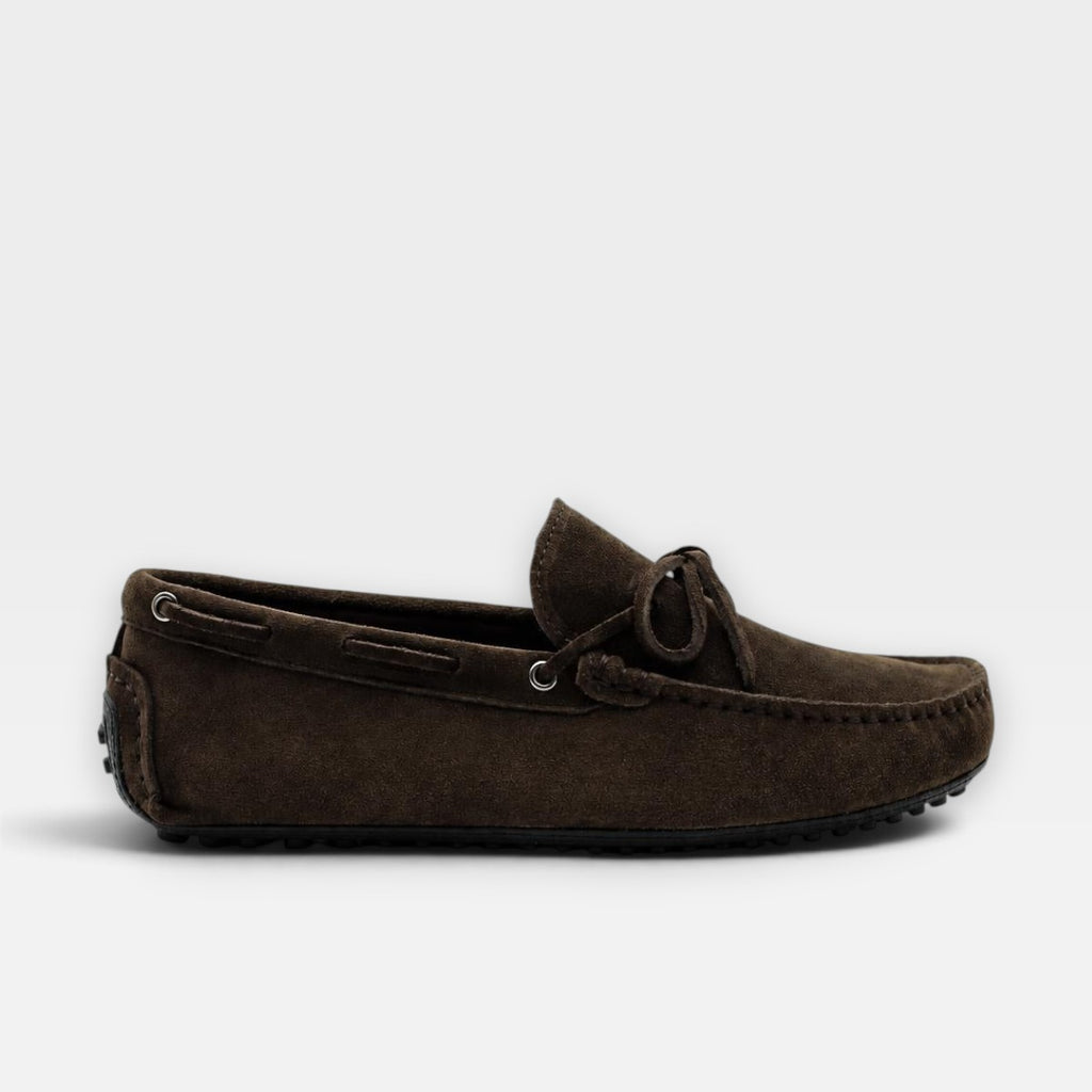Lawson | Men's faux suede Driving Loafers - Slip-On Moccasins with Apron Stitching