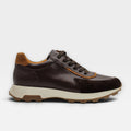 Dominic | Men's faux leather & suede-look Trainers - Lace-Up Cleated Sole Trainers