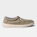 Caspian | Men's Cotton Lace-Up Shoes - Washed Khaki Espadrille-Style Trainers