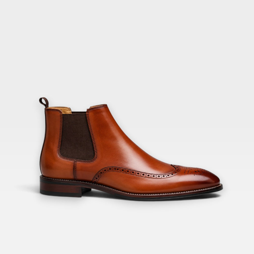 Duncan | Men's Faux Leather Chelsea Boots - Elastic-Panel Ankle Boots for Autumn & Winter