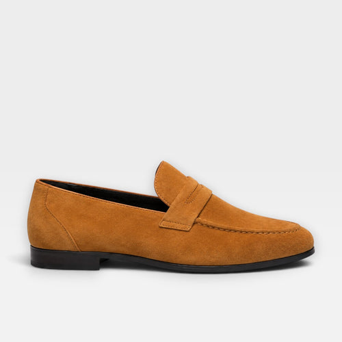 Angus | Men's Suede Penny Loafers - Smart Casual Slip-On Shoes