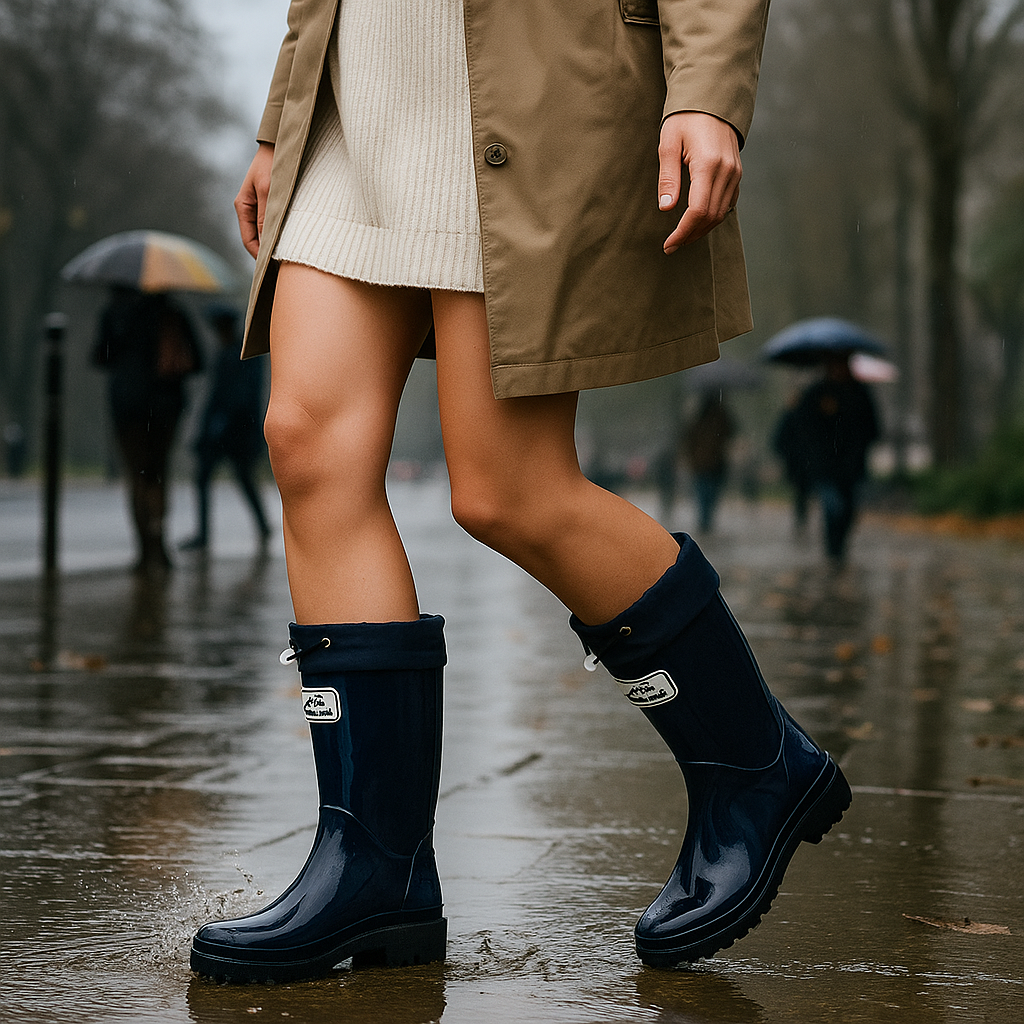 Bronwen | Women's Tall Waterproof Rain Boots - Adjustable Rubber Wellies