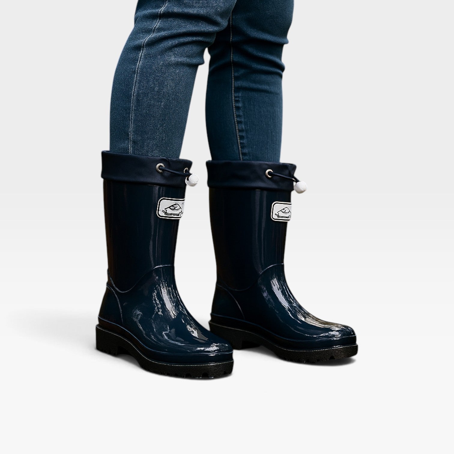 Bronwen | Women's Tall Waterproof Rain Boots - Adjustable Rubber Wellies