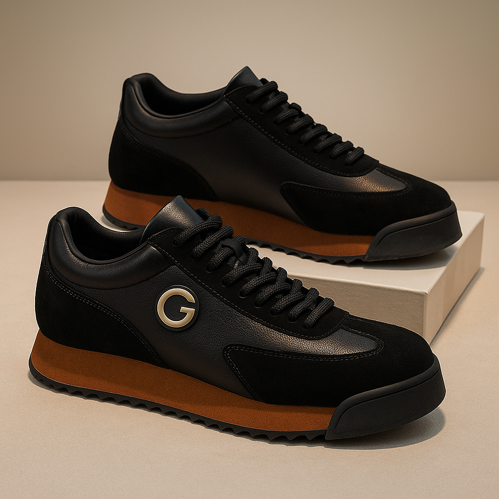 Ellery | Men's suede-look-and-faux leather Retro Trainers - Two-Tone Chunky-Sole Trainers