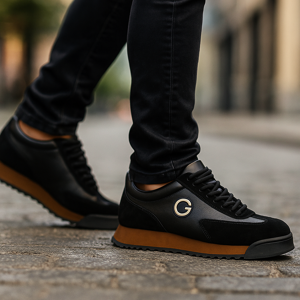 Ellery | Men's suede-look-and-faux leather Retro Trainers - Two-Tone Chunky-Sole Trainers