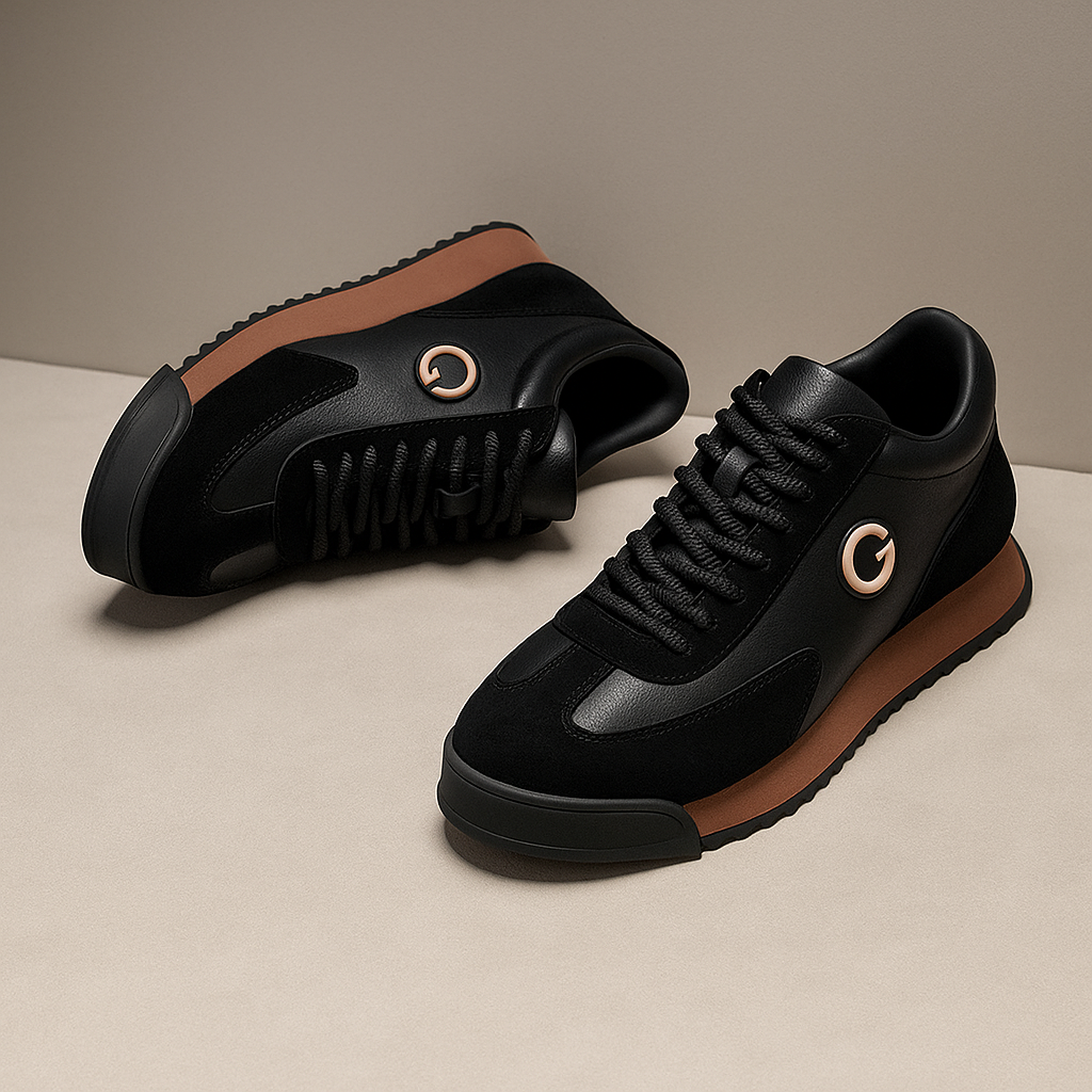 Ellery | Men's suede-look-and-faux leather Retro Trainers - Two-Tone Chunky-Sole Trainers