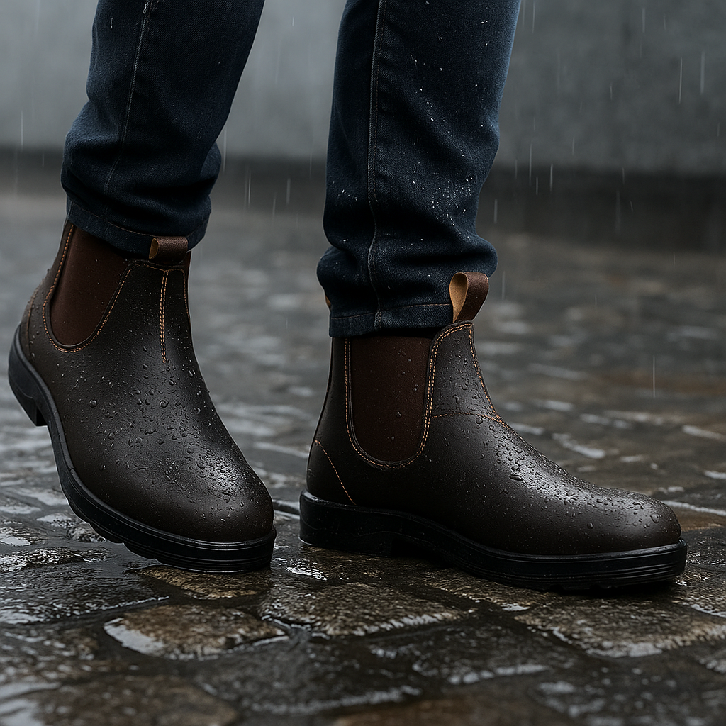 Jethro | Men's Leather-Look Chelsea Boots - Water-Resistant Slip-On Boots