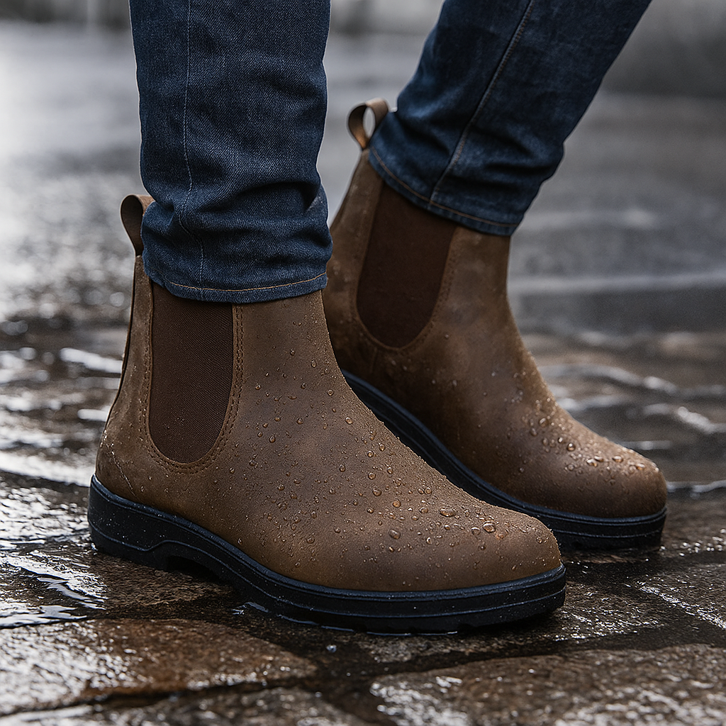 Jethro | Men's Leather-Look Chelsea Boots - Water-Resistant Slip-On Boots