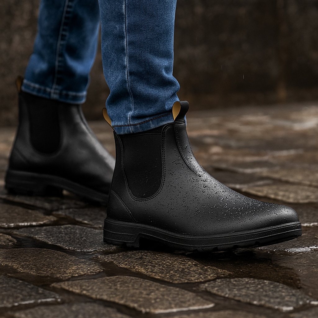 Jethro | Men's Leather-Look Chelsea Boots - Water-Resistant Slip-On Boots