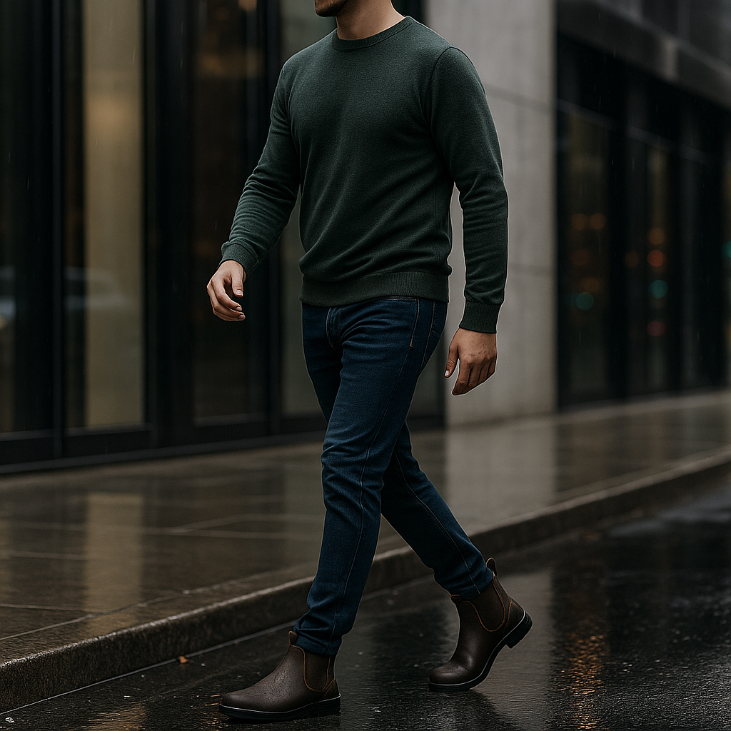 Jethro | Men's Leather-Look Chelsea Boots - Water-Resistant Slip-On Boots