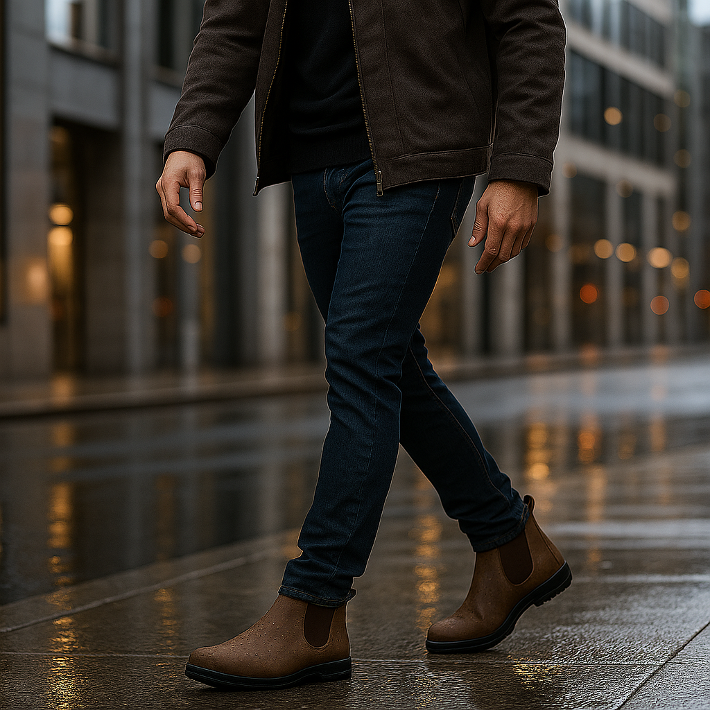 Jethro | Men's Leather-Look Chelsea Boots - Water-Resistant Slip-On Boots