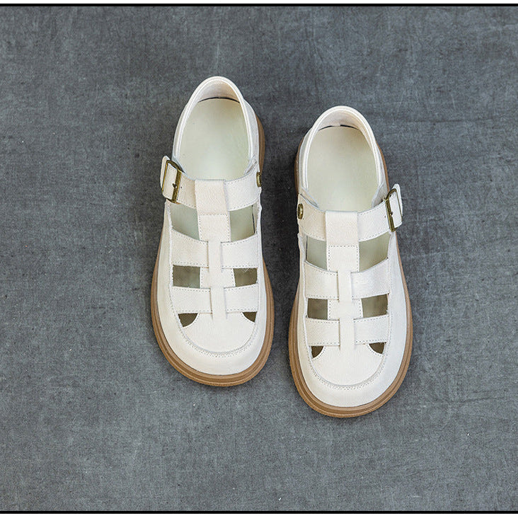 Hetty | Women's faux leather Platform Sandals - Round Toe Convertible Slide Sandals