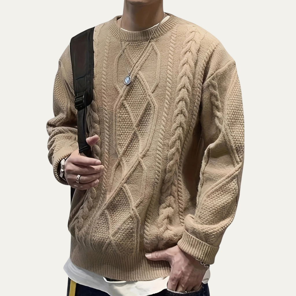 Harry | Men's Cable Knit Jumper - Chunky Fisherman Style Winter Knitwear