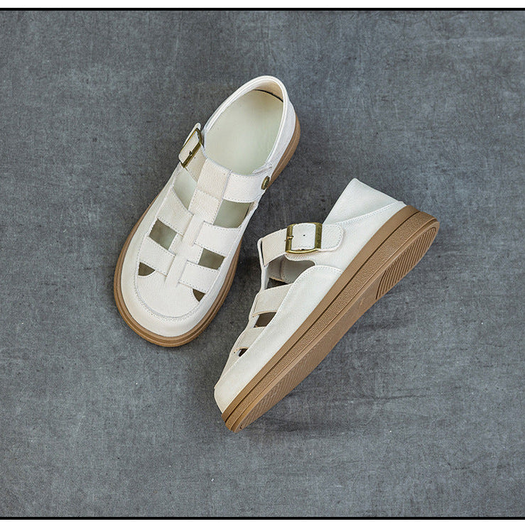 Hetty | Women's faux leather Platform Sandals - Round Toe Convertible Slide Sandals