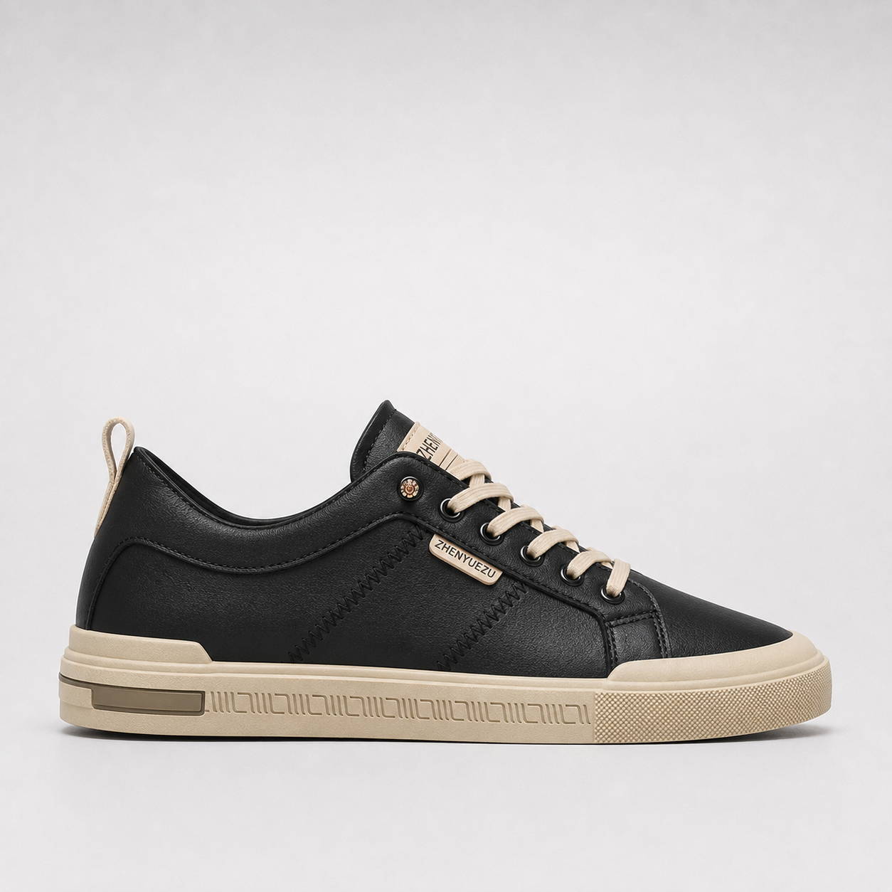 Belnor | Men's Two-Tone Leather Trainers – Cushioned Everyday Sneakers
