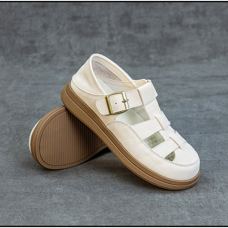Hetty | Women's faux leather Platform Sandals - Round Toe Convertible Slide Sandals
