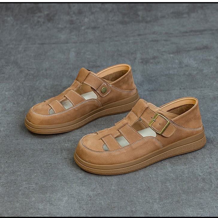 Hetty | Women's faux leather Platform Sandals - Round Toe Convertible Slide Sandals