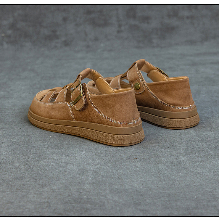 Hetty | Women's faux leather Platform Sandals - Round Toe Convertible Slide Sandals