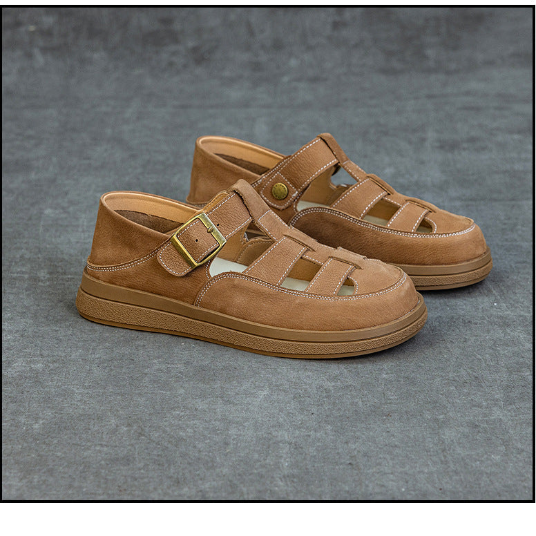 Hetty | Women's faux leather Platform Sandals - Round Toe Convertible Slide Sandals