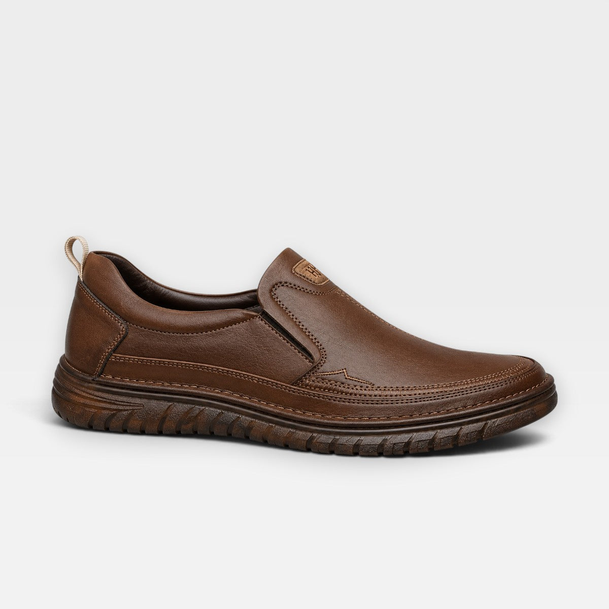 Elliot | Men's leather-look Slip-On Loafers - Cushioned Rubber-Sole Shoes