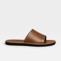 Percival | Men's Faux Leather Slide Sandals - Single-Strap Open-Toe Summer Sandals