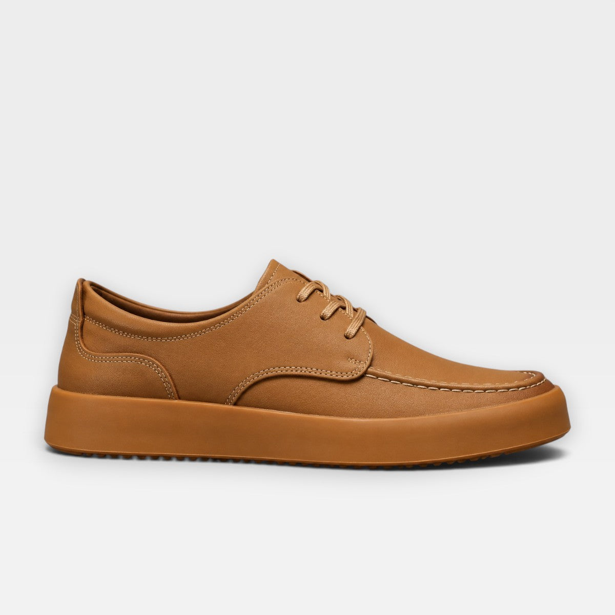 Osric | Men's Faux Leather Moc-Toe Lace-Up Shoes - Smart-Casual Everyday Flats