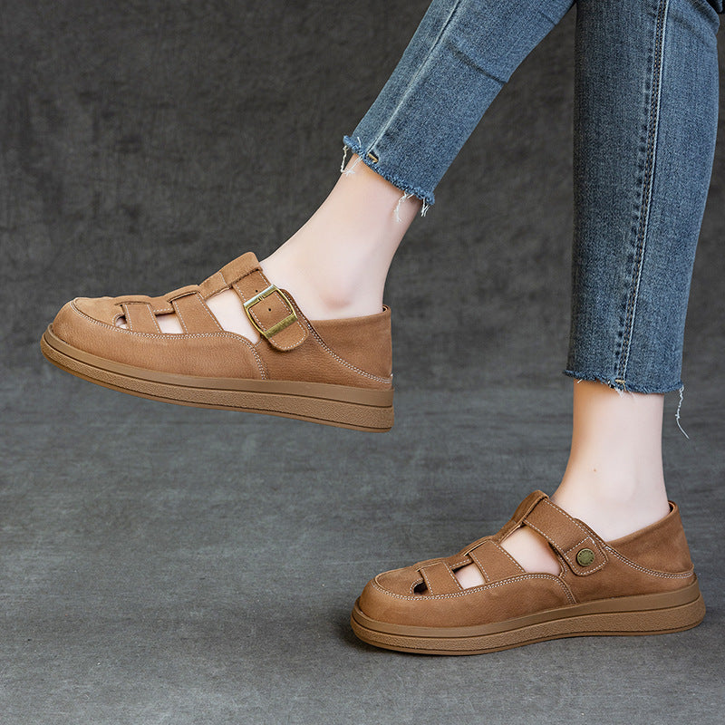 Hetty | Women's faux leather Platform Sandals - Round Toe Convertible Slide Sandals