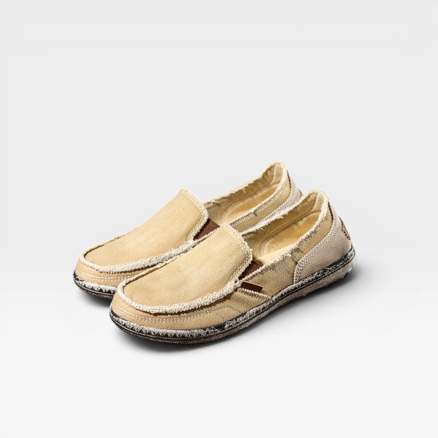 Mason | Men's Canvas Slip-On Loafers – Distressed Moccasin Shoes for Everyday Wear