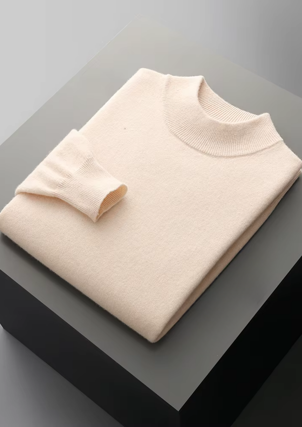 Fenton | Unisex wool-feel Mockneck Jumper - Classic Ribbed Knit Pullover