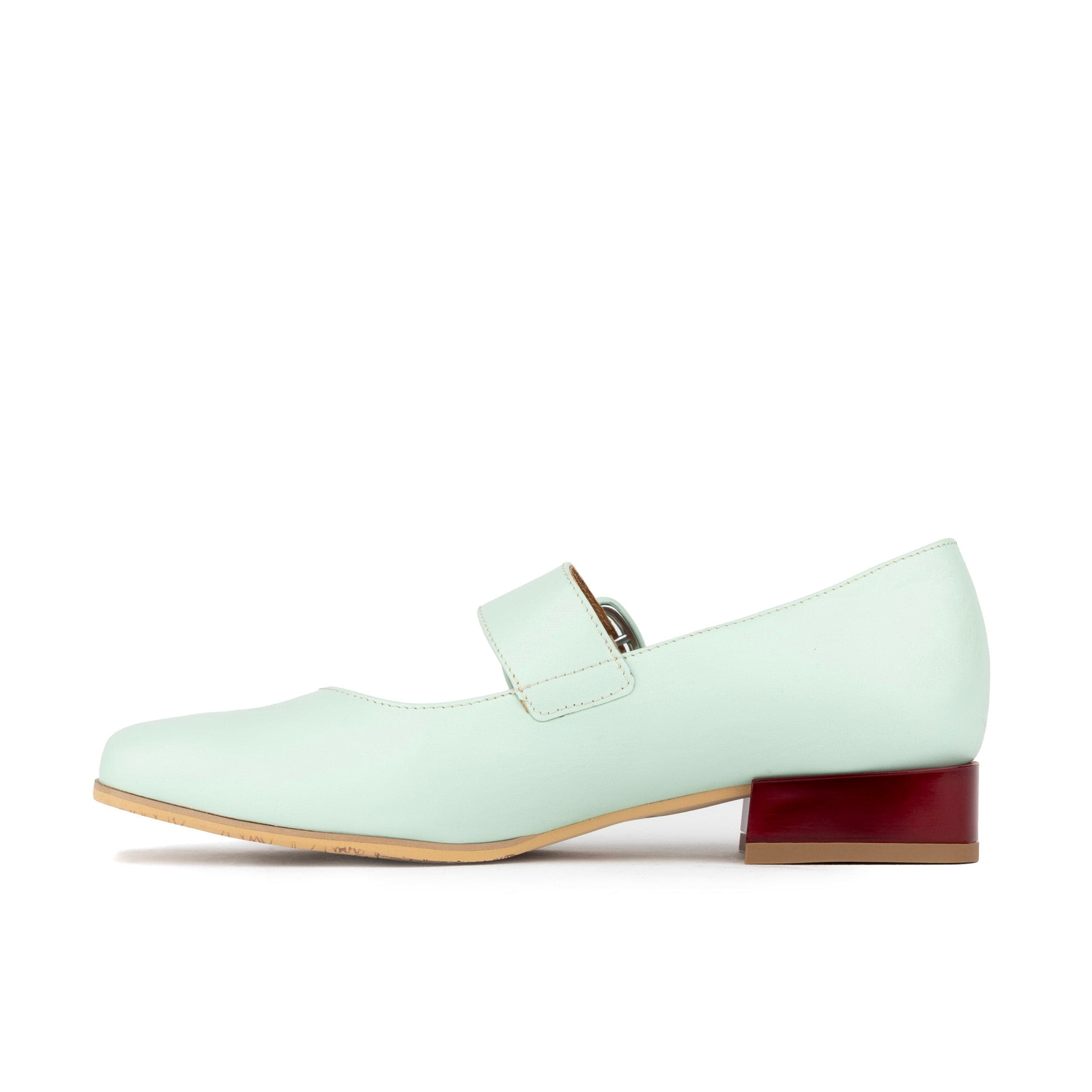 Beatrice | Women's faux leather Mary-Jane Heels - Square Toe Block Heel Shoes