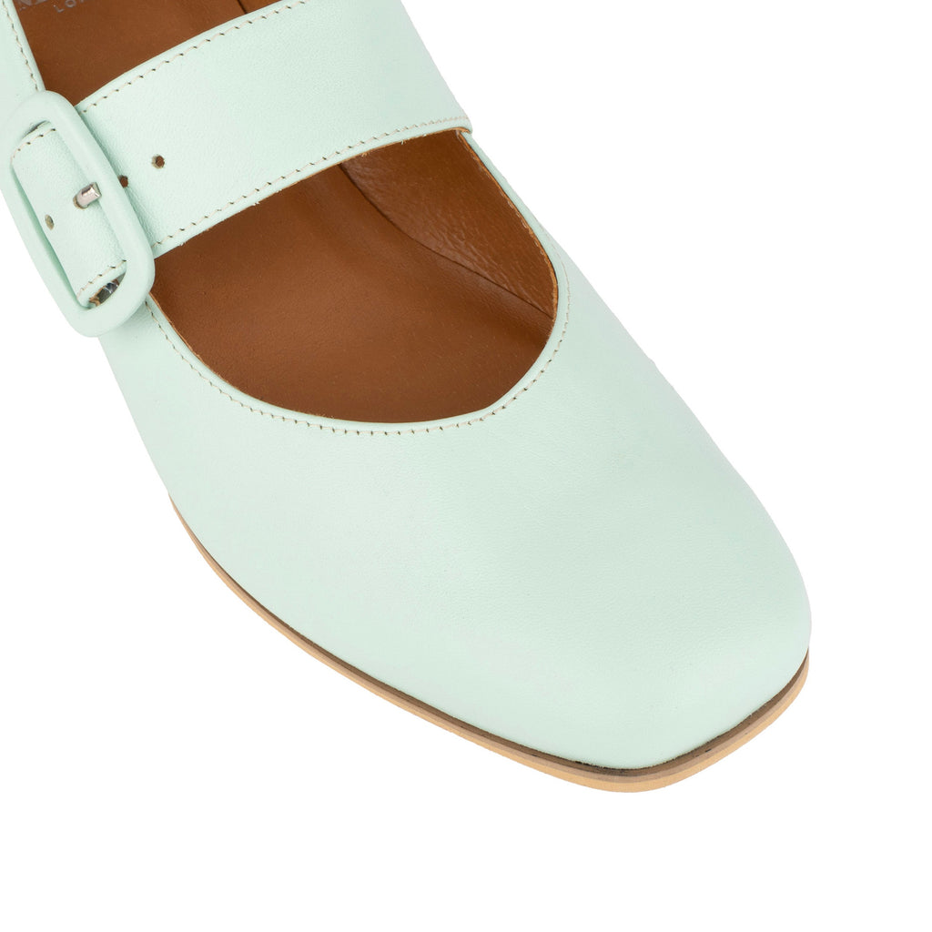 Beatrice | Women's faux leather Mary-Jane Heels - Square Toe Block Heel Shoes