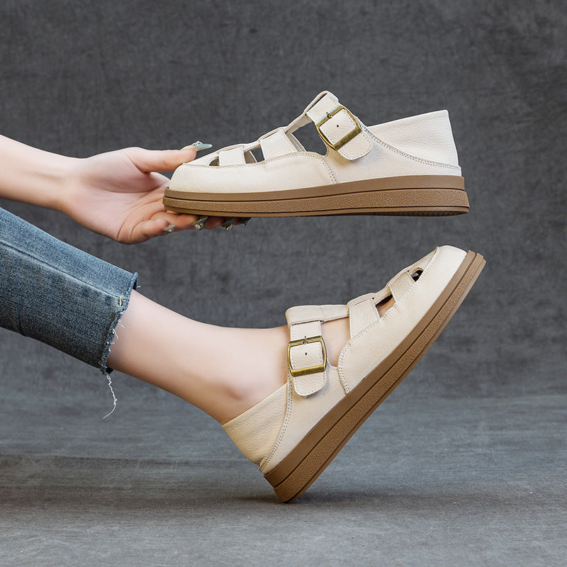 Hetty | Women's faux leather Platform Sandals - Round Toe Convertible Slide Sandals