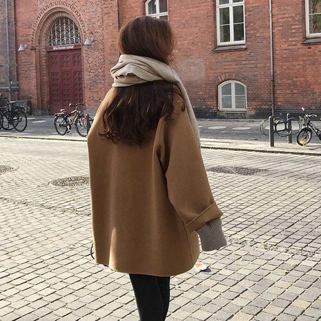Frederica | Women's Wool-Blend Trenchcoat - Longline Button-Front Overcoat